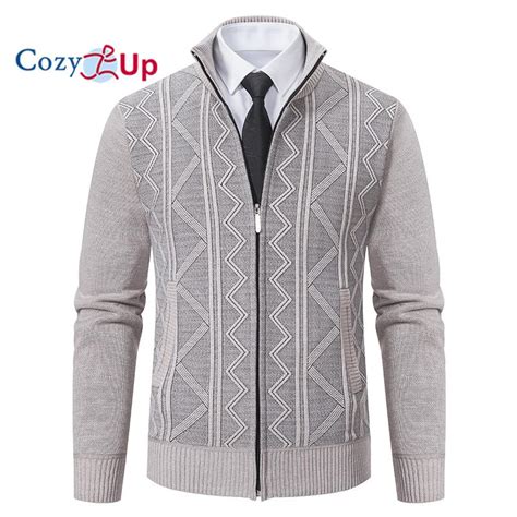 Cheap Cozy Up Men S Full Zip Cardigan Sweater Slim Fit Cable Knitted