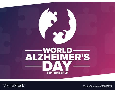 World Alzheimers Day September 21 Holiday Vector Image