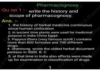 Pharmacognosy Sample Question Answer Paper Pdf Ppt