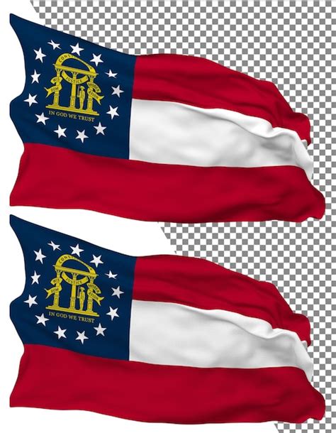 Premium Psd State Of Georgia Flag Waves Isolated In Plain Bump