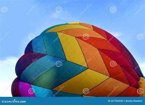 Hot Air Balloon Is Being Filled Editorial Stock Photo Image Of Large Geometric 267756438