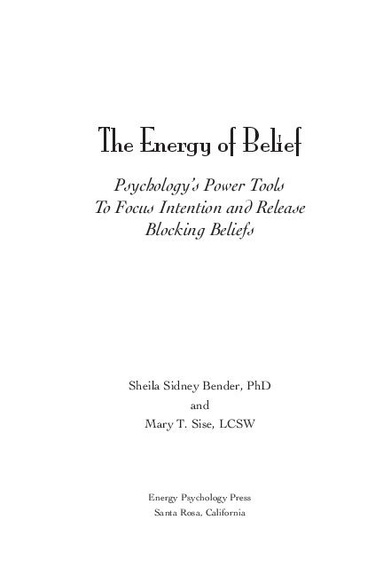 The Energy Of Belief Pdf PDFCOFFEE