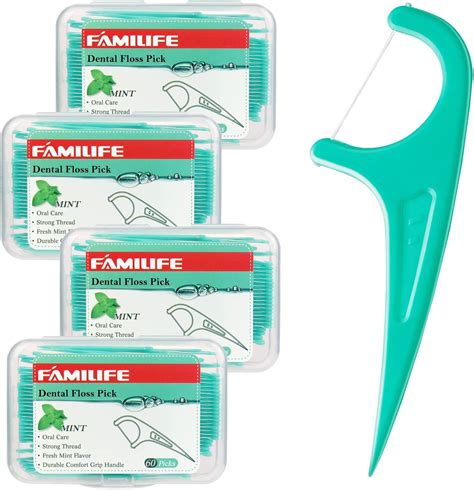 Familife Oral Care Tooth Floss Picks Travel Case Count