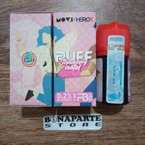 Jual Puff Strawberry Coated Wafer 3MG 60ML By MOVI X R57 Cukai 2023 Di