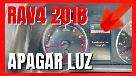 Toyota RAV4 2018 Se Como Eliminar Borrar Resetear O Apagar La Luz