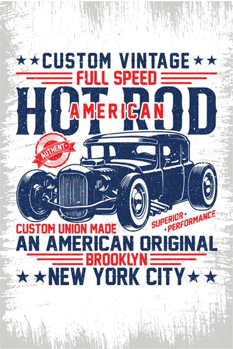 Custom Vintage Full Speed American Hot Rod T Shirt Design Masterbundles