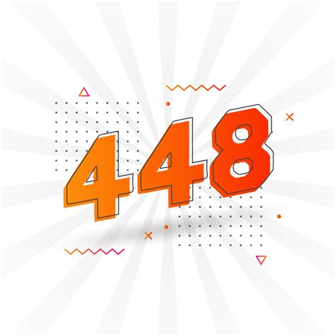 448 number vector font alphabet. Number 448 with decorative element
