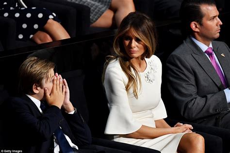 Donald Trumps Son Barron Supports Him At His Rnc Speech Daily Mail