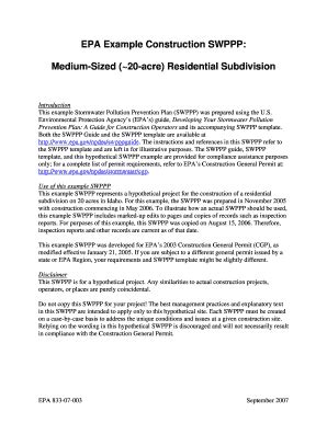 Fillable Online Epa Example Construction Swppp Fax Email Print Pdffiller