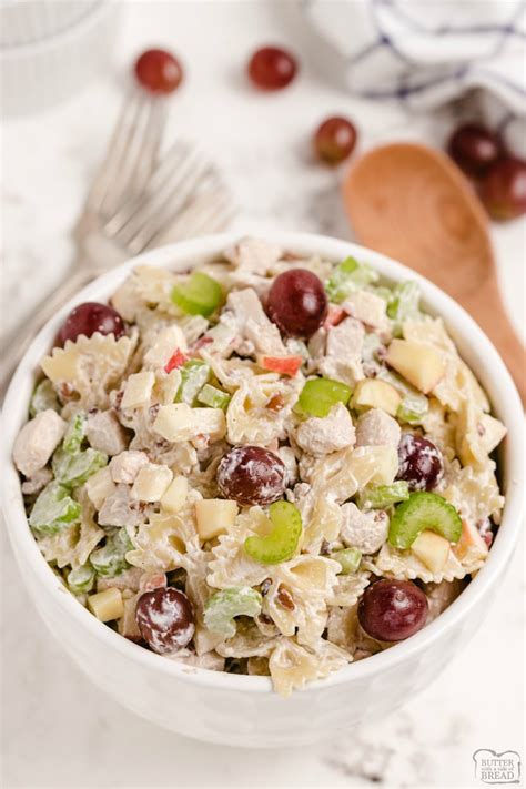 Cold Chicken Pasta Salad Recipe Butter With A Side Of Bread