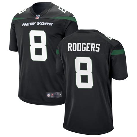 Men's New York Jets #8 Aaron Rodgers 2023 Stitched Black Jersey