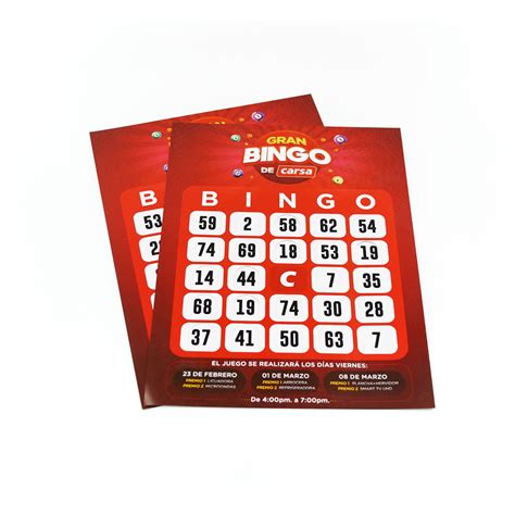 Cartillas De Bingo Personalizadas CB 777 Imprenta Garcia Lima Peru