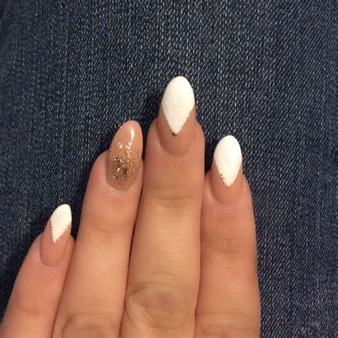 Stiletto Nails In Taupe And Cream With Gold Pixie Details Ig Smyle4mee