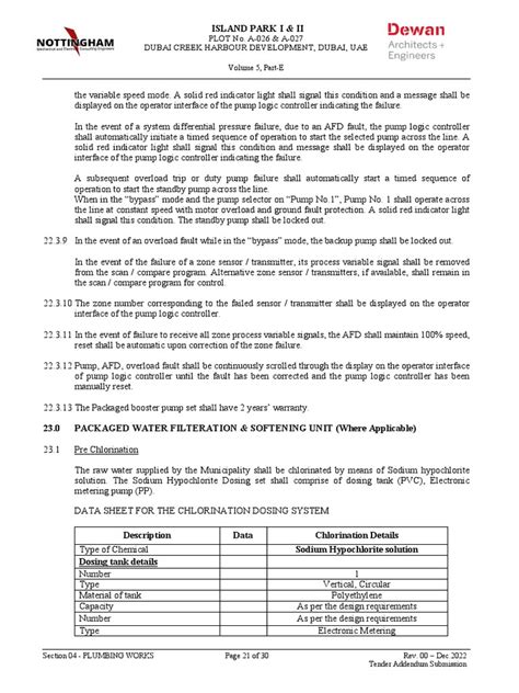 Chlorine - Dosing Specs - 1 | PDF