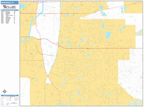 Brandon Florida Zip Code Wall Map (Basic Style) by MarketMAPS