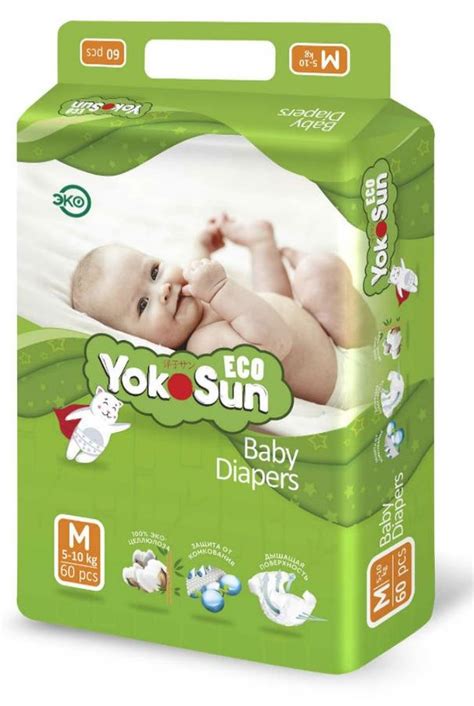 Обзор товара yOKOSUN подгузники универсальные Eco 5-10 кг, размер M, 60 ...