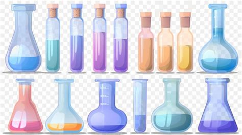 Premium Photo Set Of Lab Glassware Isolated On Transparent Background