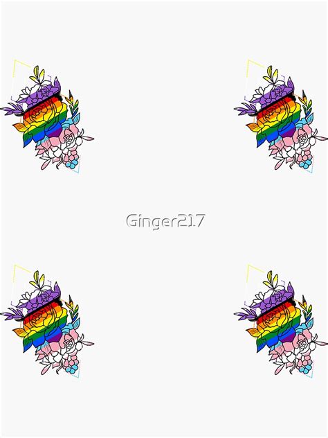Floral Lgbt Gay Lesbian Pride Flag Roses Transgender Sticker By Ginger Redbubble