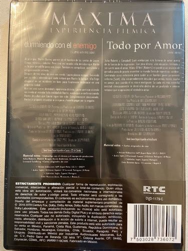 Dvd Durmiendo Con El Enemigo Todo Por Amor Films Env O Gratis