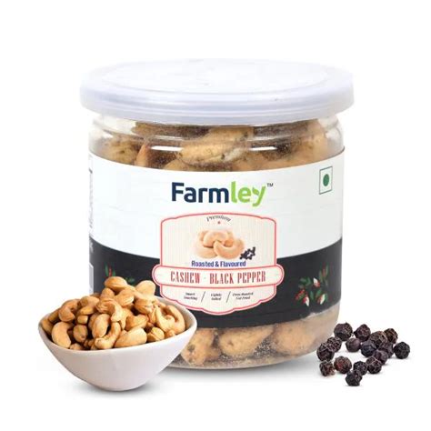 Farmley Roasted And Flavored Black Pepper Cashews 200 G Jiomart