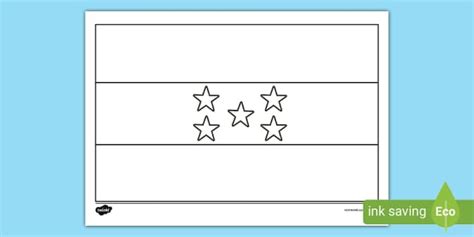 Honduras Flag Colouring Page L Enseignant A Fait Twinkl