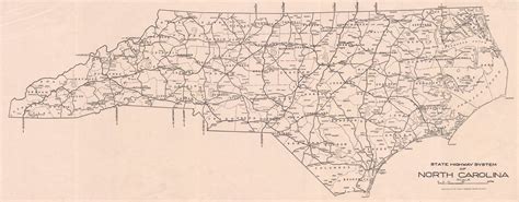 North Carolina - Roads & Highways - NC Road Map 1932