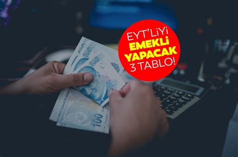 Eyt Yasasi Son Dakİka Eyt Düzenlemesi Ile 3 Tabloda Bütün Emeklilik