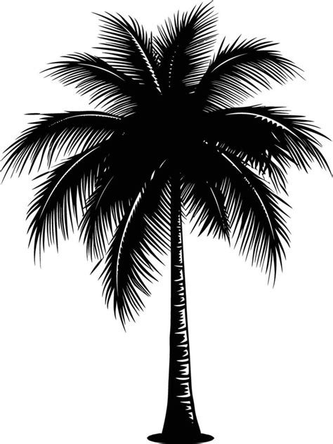 Ai Generated Silhouette Coconut Tree Black Color Only 38020707 Vector