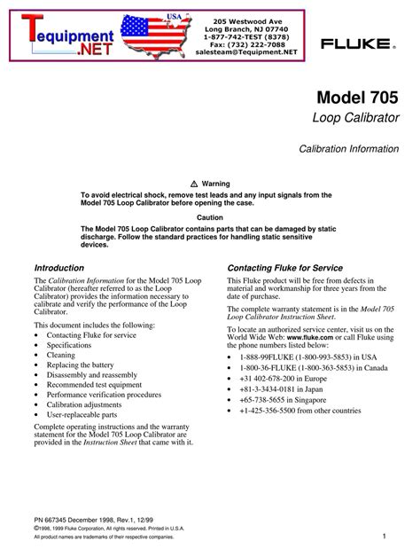 FLUKE 705 MANUAL Pdf Download | ManualsLib