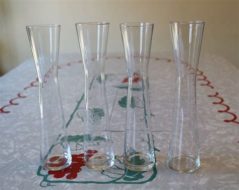 Beautiful Glass Bud Vases Vintage Etched 4 Piece Set 3 Sets Etsy Bud Vases Glass Vase