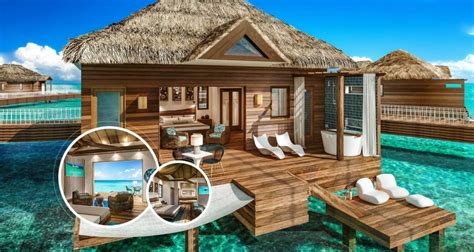 Over The Water Bungalows In The Caribbean Mexico