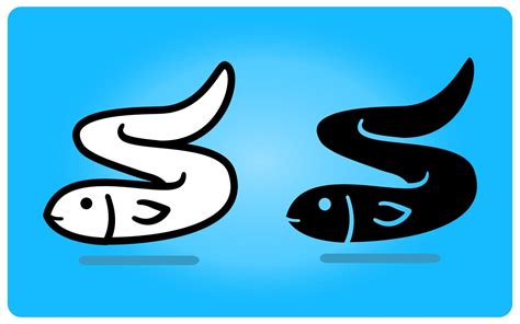 eel line and silhouette icon. Animal in vector illustration, of an eel ...