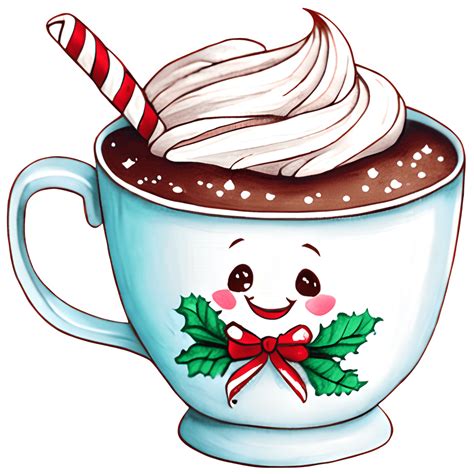 Peppermint Hot Cocoa Clipart · Creative Fabrica