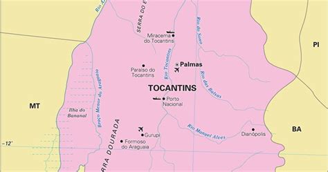 Tocantins Como Chegar - Suburbano Digital: Mapa de Tocantins, TO
