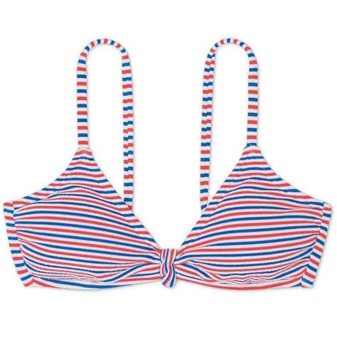 Xhilaration Swim New Xhilaration Red White Blue Patriotic Usa Striped Crinkle Piece Bikini