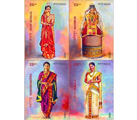 12-02-2023: Bridal Costumes of India Stamp (Set of 2 Stamps) - Buy ...