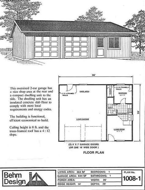 garage shop plans | Garage apartment plans, Garage shop plans, Garage plans