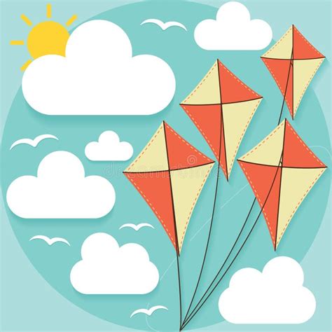 Flying Kites Stock Illustrations 2204 Flying Kites Stock