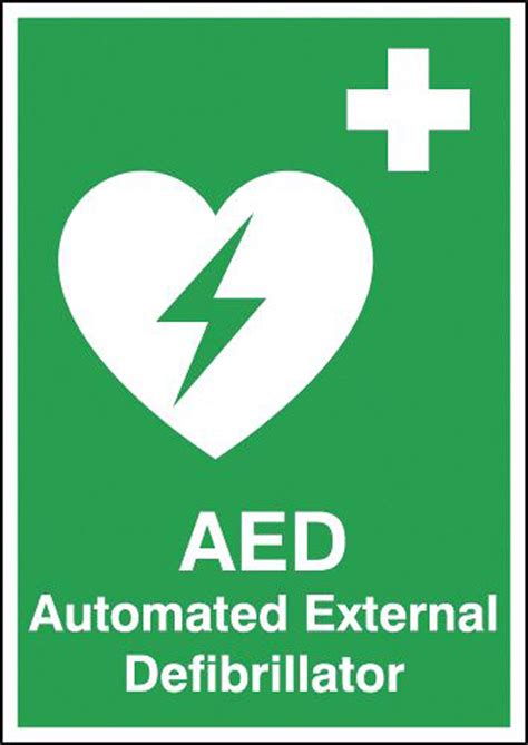 Aed Defibrillator Sign Safety Signs Morsafe Supplies Uk