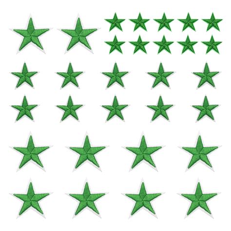 Uxcell Star Iron on Patches Embroidered Sew Patches 2.9/4.1/5.7x2.9/3.9
