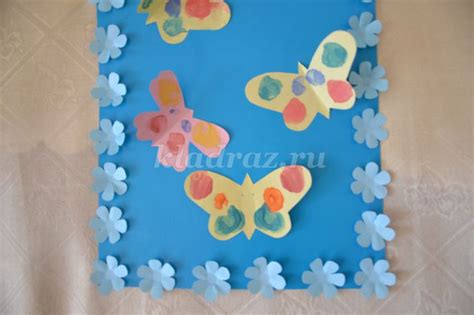 Весенняя аппликация Бабочки для детского сада