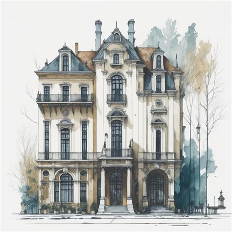 Premium AI Image | architecture in watercolor style