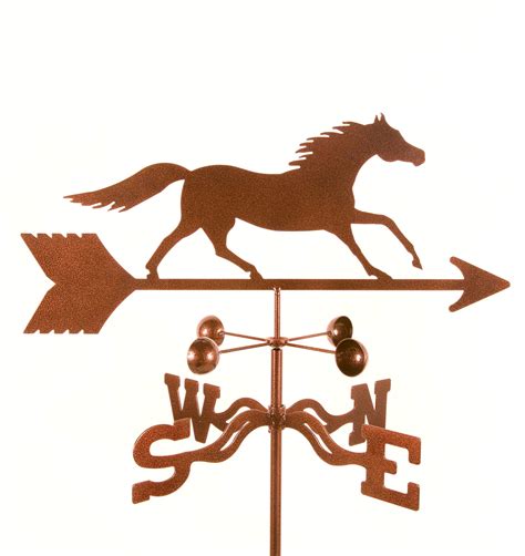 Galloping Horse Rain Gauge Garden Stake Weathervane Yard Art Weather