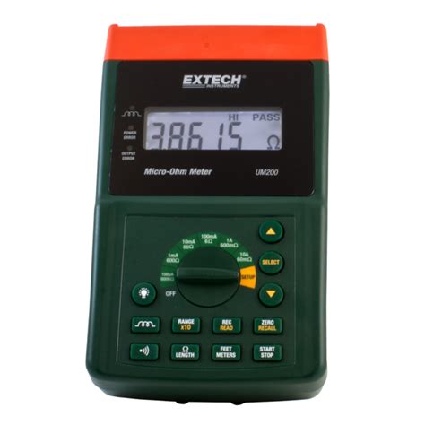 Extech Um High Resolution Micro Ohmmeter Test Less