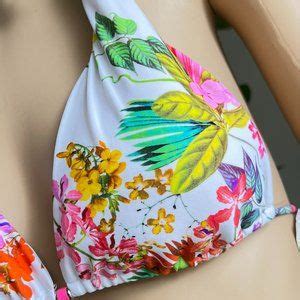 Shoshanna Swim Shoshanna White Floral Halter String Bikini Top Poshmark