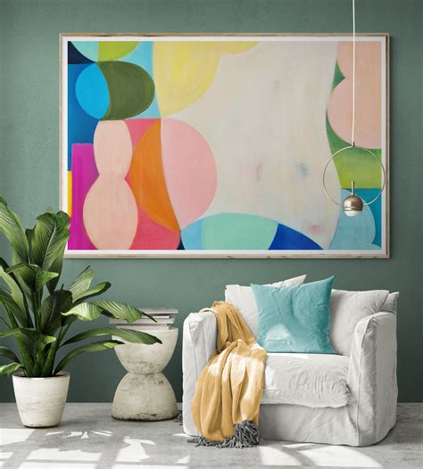 Bright and Colorful Pop Wall Art Print Multicolor Geometric - Etsy