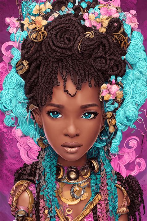 Intricately Rendered African Princess K Graphic Creative Fabrica