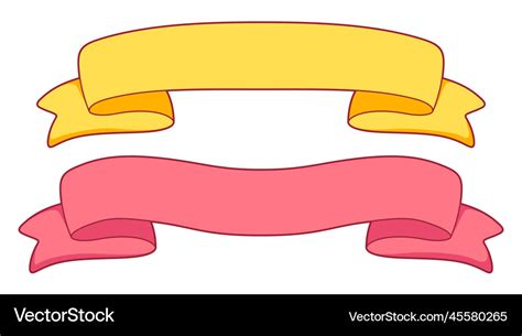 Set Of Cartoon Ribbons Cute Decorative Items Vector Image