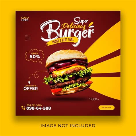 Premium Psd Delicious Burger And Food Menu Social Media Banner Template