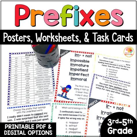 Prefixes Posters And Activities Anchor Charts Task Cards And